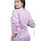 Lavender Satin Tie-Neck Blouse