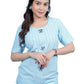 Women’s Light Blue Embroidered Casual Top
