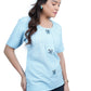 Women’s Light Blue Embroidered Casual Top