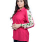 Women’s Solid Fuchsia Pink Shirt with Embroidered Sleeve Detail